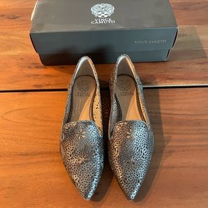Vince Camuto Earina Perforated Flats Steel Metallic